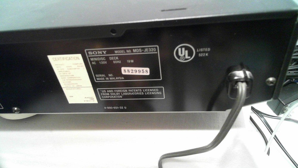 Sony MDS JE320 Mini Disc Deck Recorder Player TEST WORKING (SEE VIDEO)