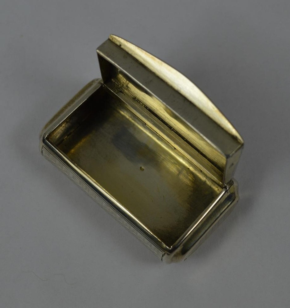 Antique Continental Silver Engine Turned Snuff Box