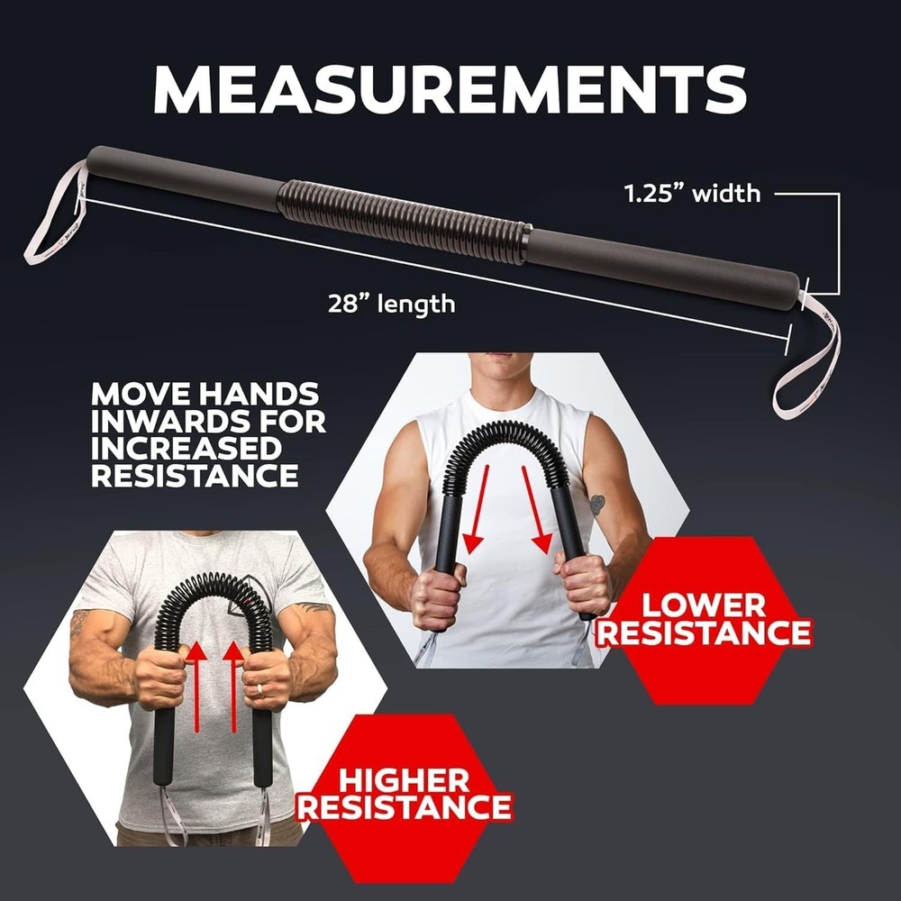 Ultimate Arm and Chest Strength Trainer - Python Power Twister Bar (45-110lb)