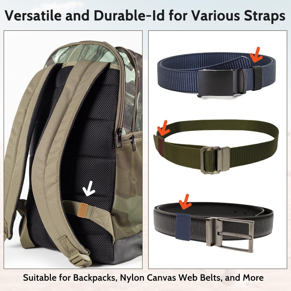 10 Pack Elastic Belt Keeper Strap, Nylon Canvas Web Belt Elastic Loop Keeper,...