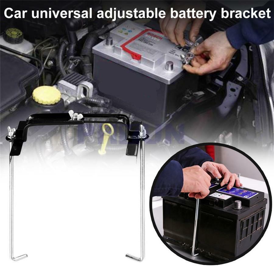 Metal Car Battery Holder Bracket Stabilizer 16-22.5cm Adjustable Width Range US