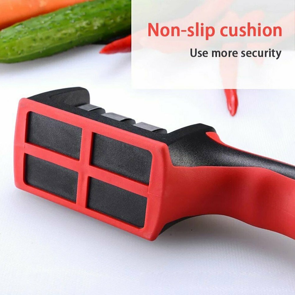 Knife Sharpener Professional Ceramic Tungsten Kitchen Sharpening System 3 Stage