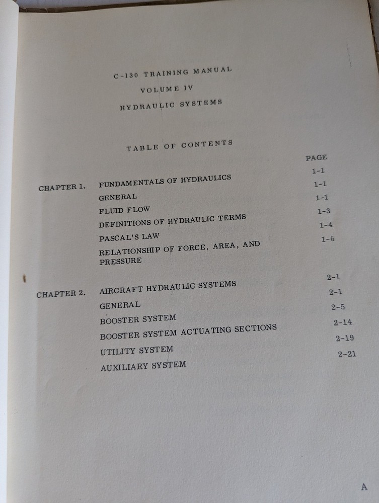 Lockheed C-130 Hydraulic Systems Customer Training Dept book 1963