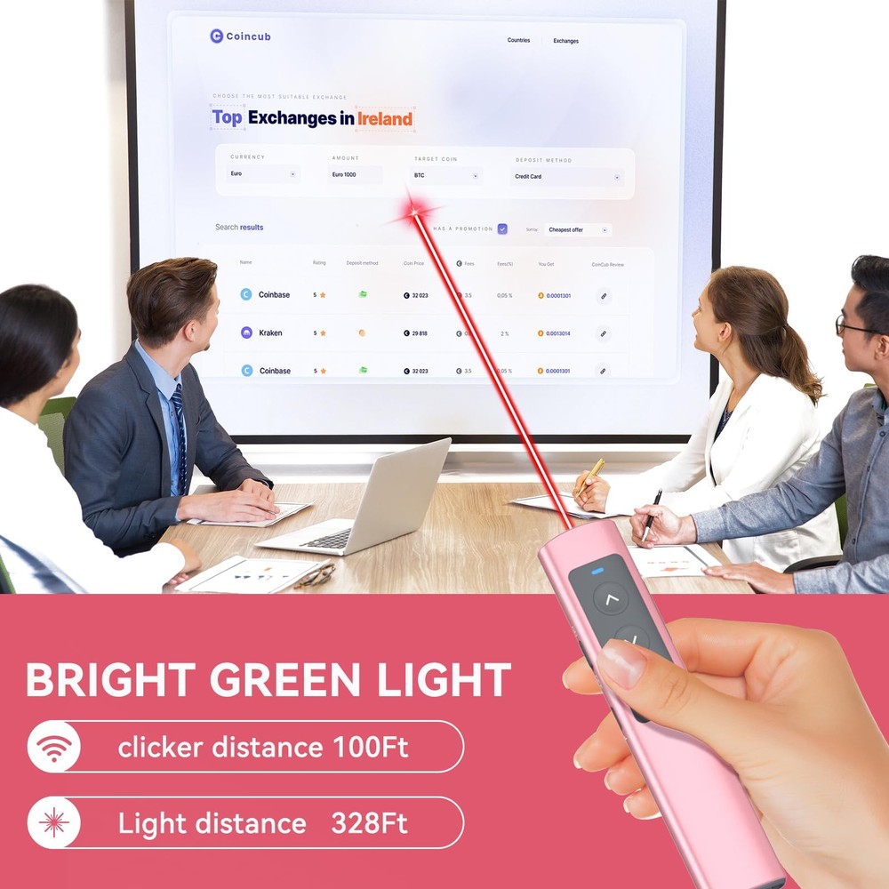 Pink Presentation Clicker for PowerPoint Presentations Wireless Presenter Pow...