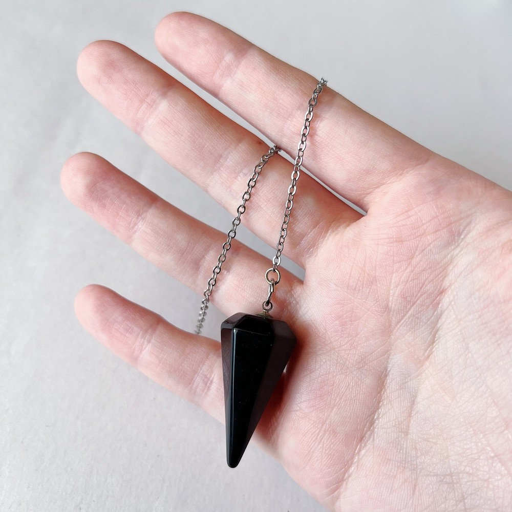 Black Onyx Pendulum Gemstone Meditation Dowsing