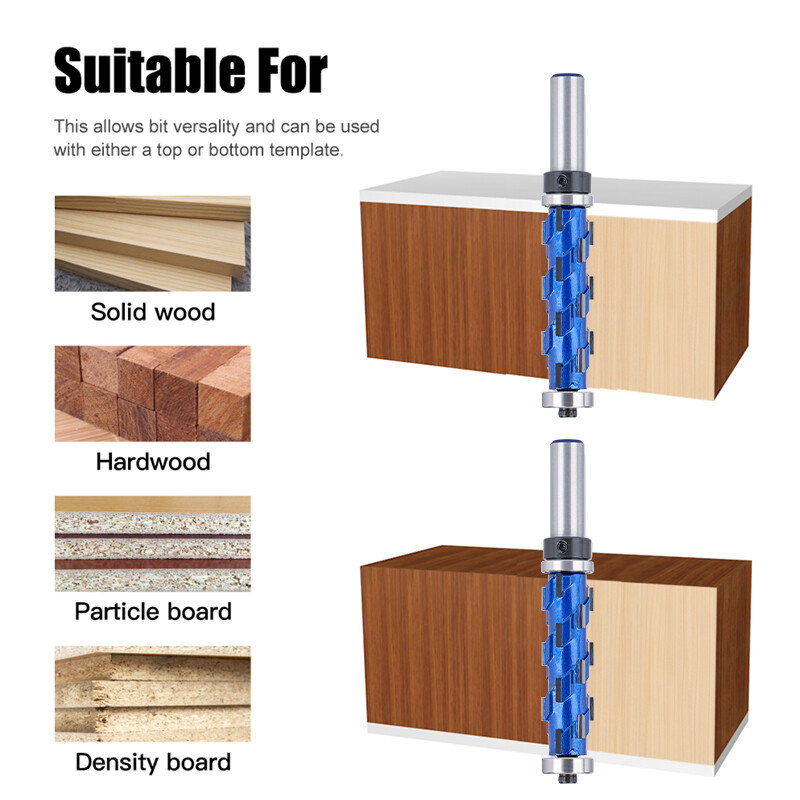 1/2'' Shank Flush Trim Router Bit Compression Milling Cutter Top Bottom Bearing