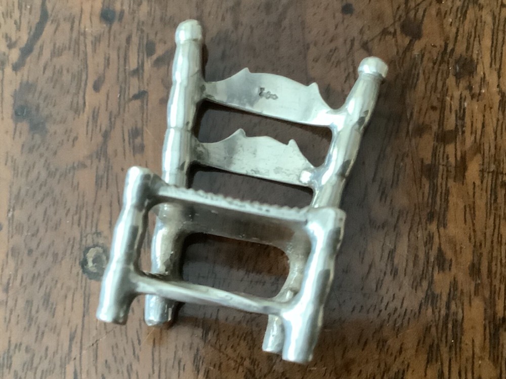 ANTIQUE NOVELTY SILVER MINIATURE CHAIRS