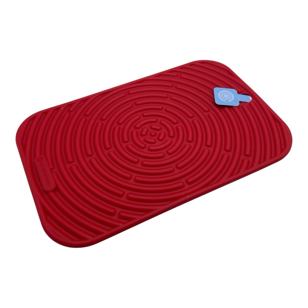 Le Creuset Red Silicone Trivet Mat Potholder Rectangular Hot Pad