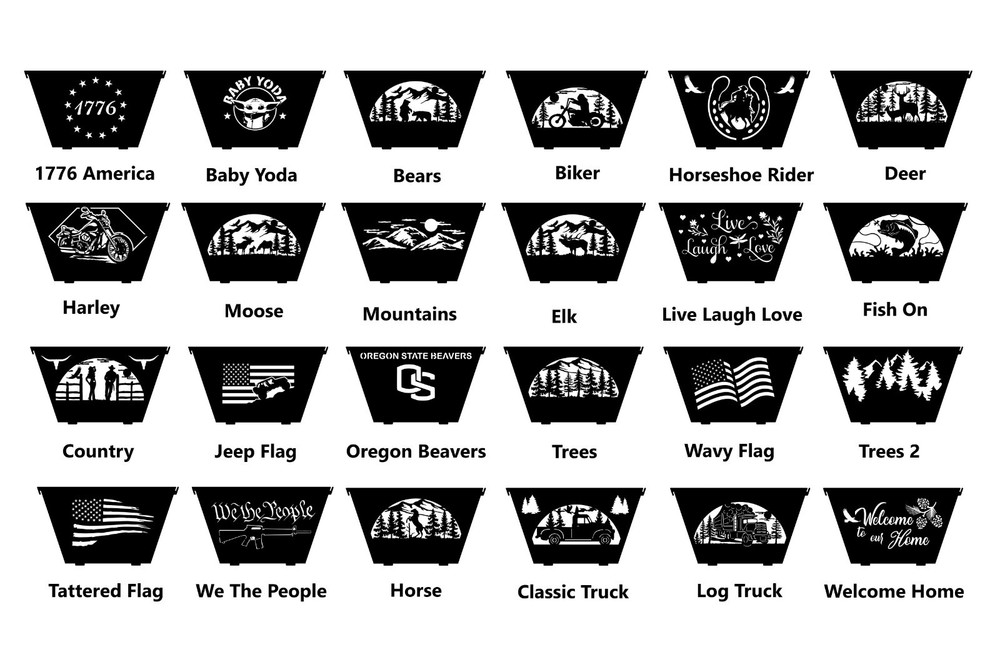 Custom Large Multi Design Fire Pit (Collapsible)