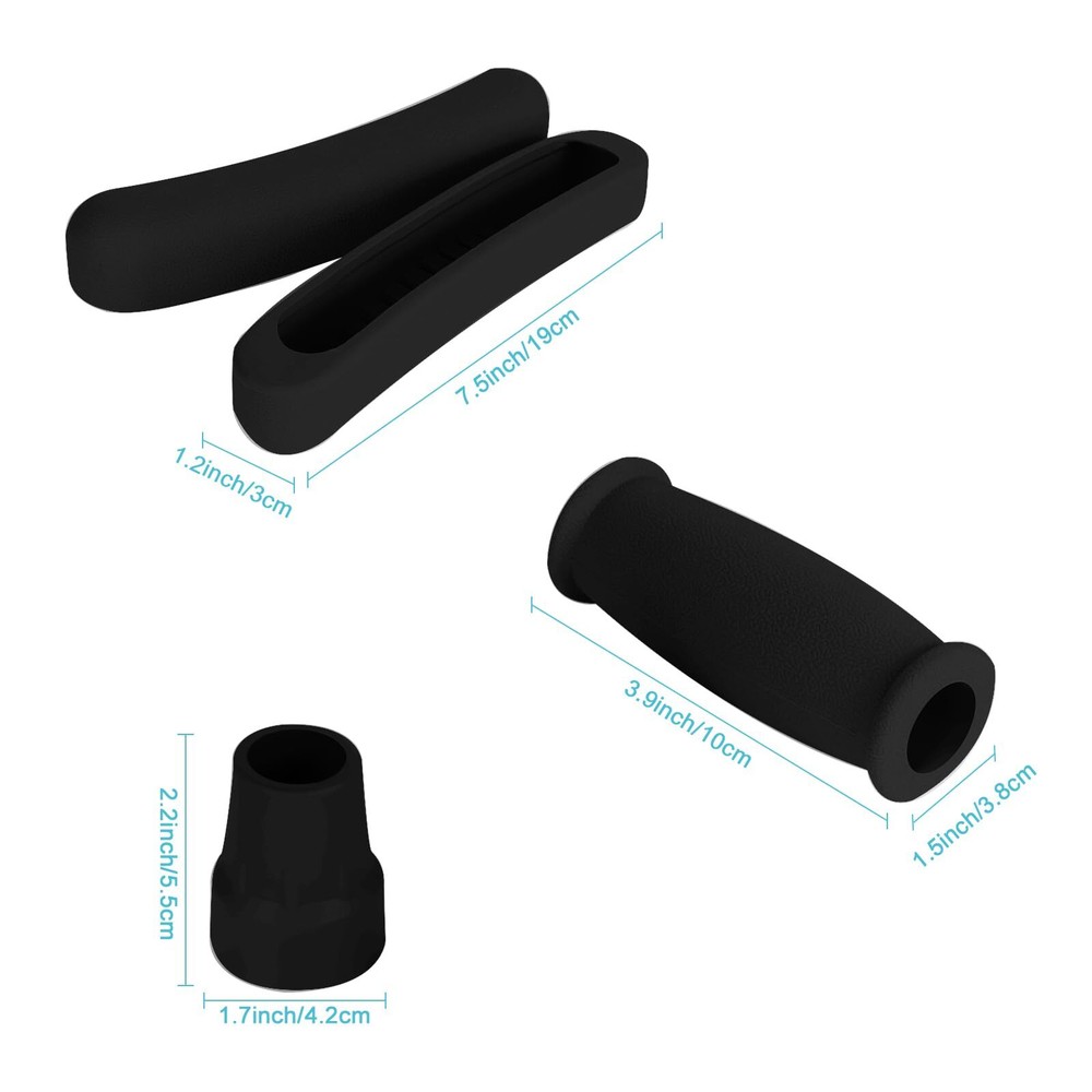 Crutch Pads, Hand Grips & Tips Set