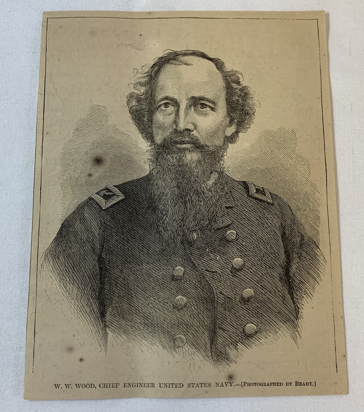 1864 magazine engraving ~ WILLIAM W WOOD Chief Engineer United States Navy