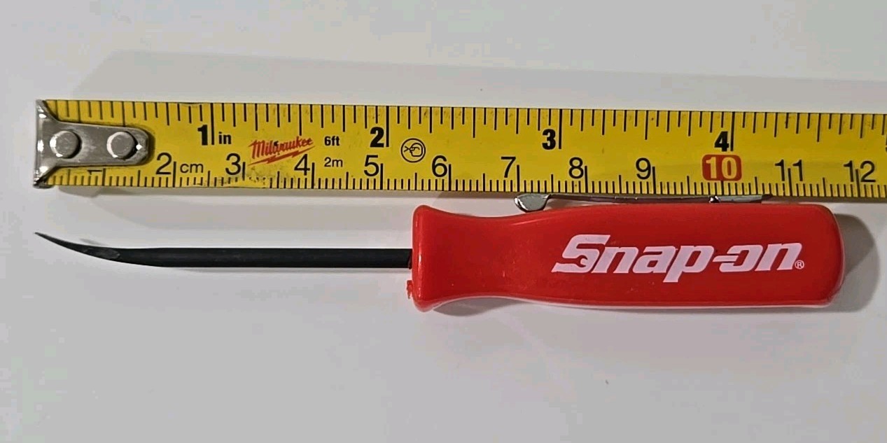 2PK SNAP ON TOOLS LOGO EMBLEM Matte Black Badge Decal + 2 Pocket Pry Bars RED !!