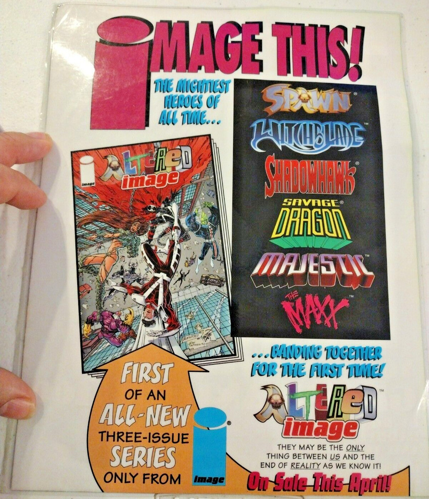 VTG Green Lantern Laminated Advertising 1998 DC comics reversible image comics