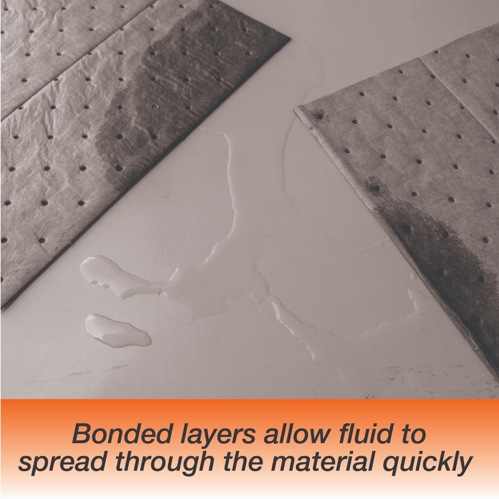 Heavyweight Universal Oil-Absorbing Pads (Grey) 10 inch x 13 inch - Pack of 100