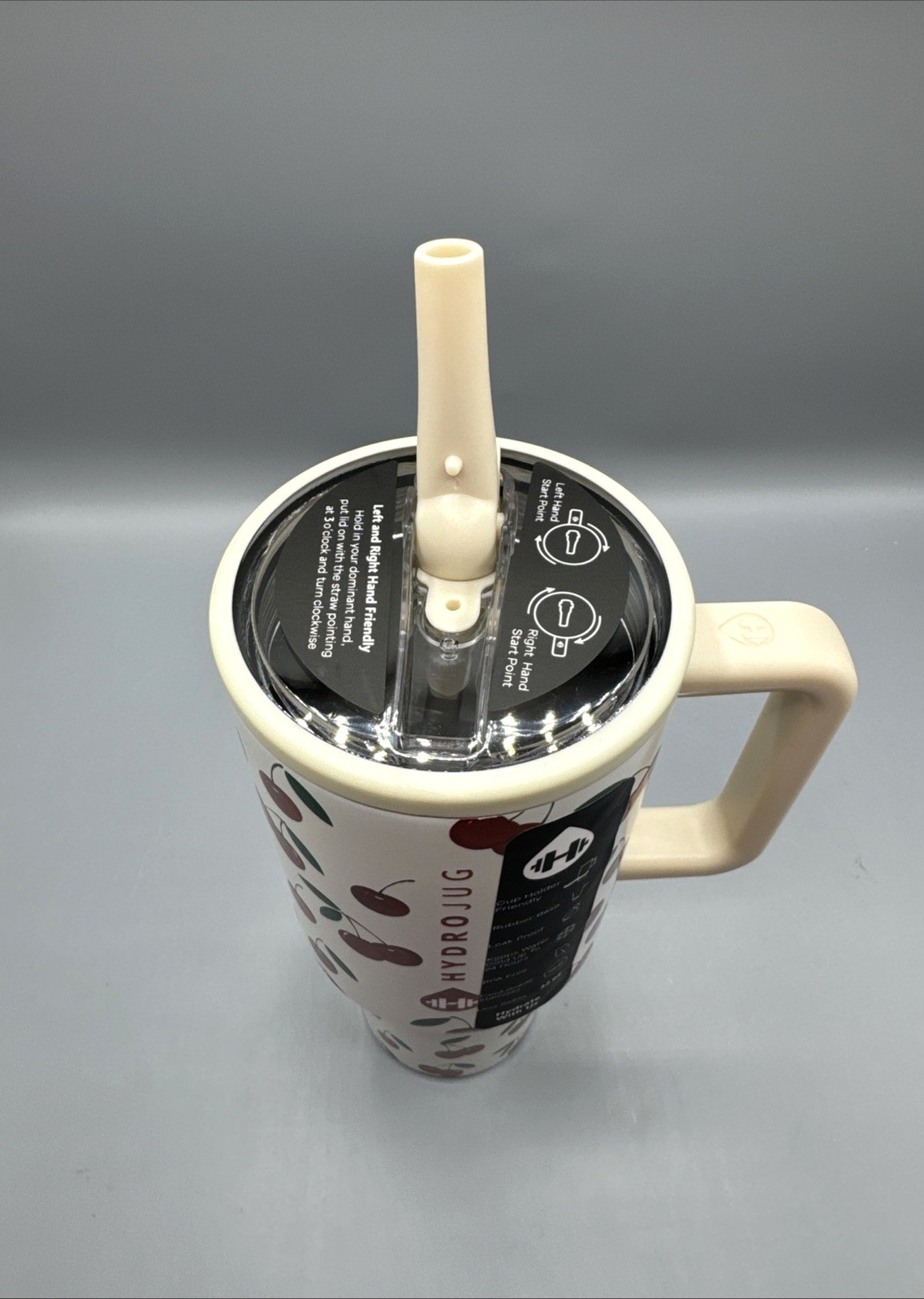 Cherries Hydrojug Traveler 32oz stainless steel water bottle