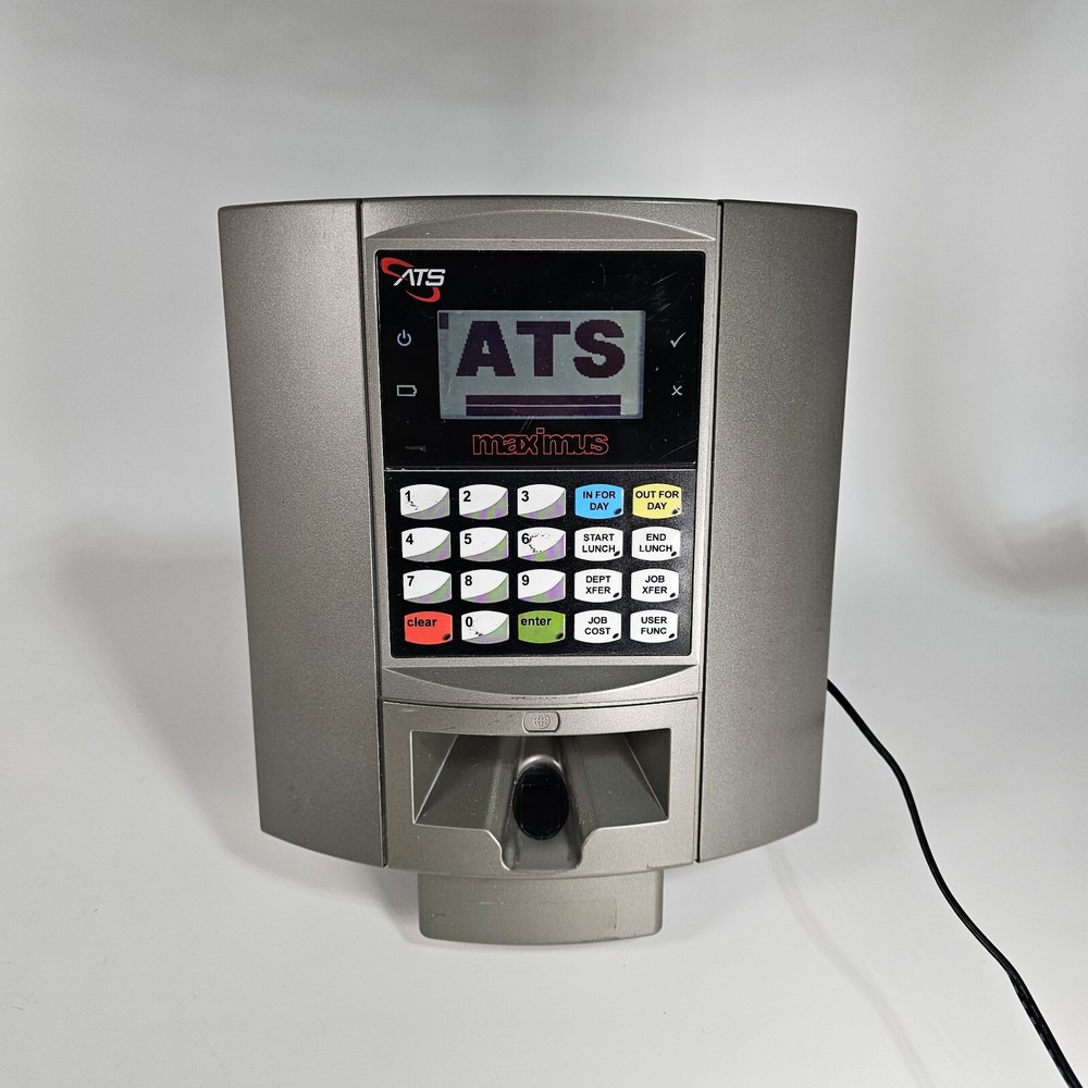 (X3) ATS MAXIMUS Terminal Keypad Timecard Reader Time Clock Work Employee Punch