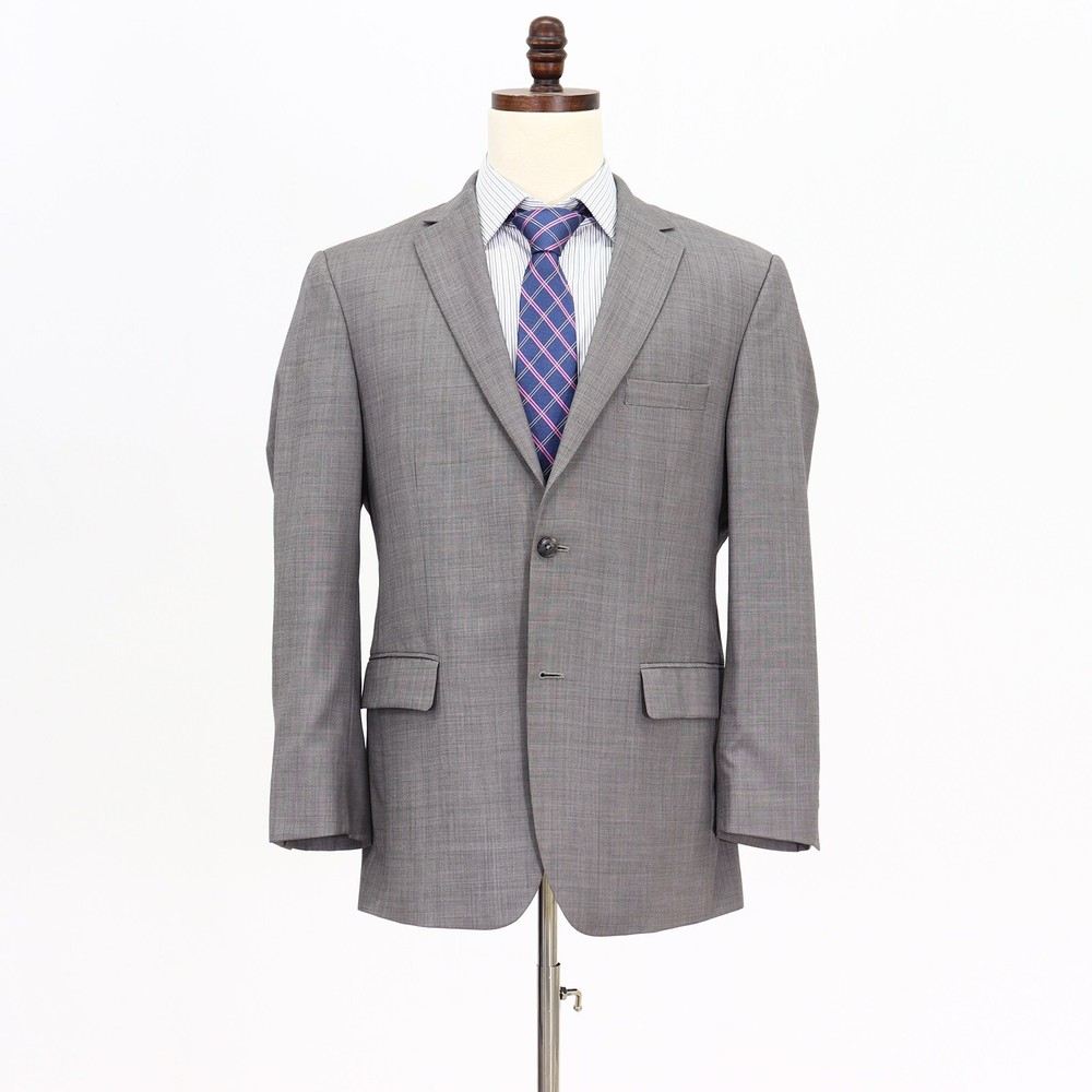 Jos. A. Bank 42R Gray Sport Coat Blazer Jacket Solid 2B Wool