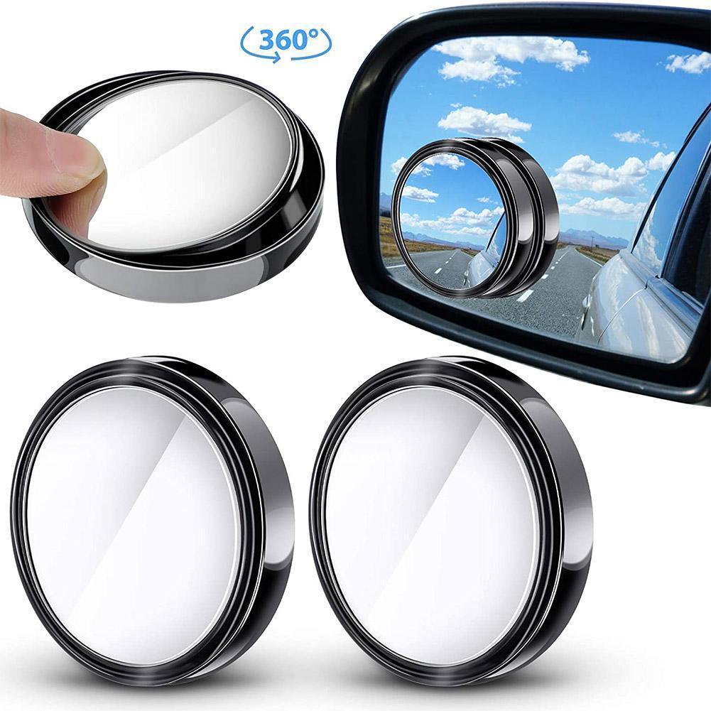 2PCS Blind Spot Mirrors Round HD Glass Convex 360° Side Rear View Mirror for Car