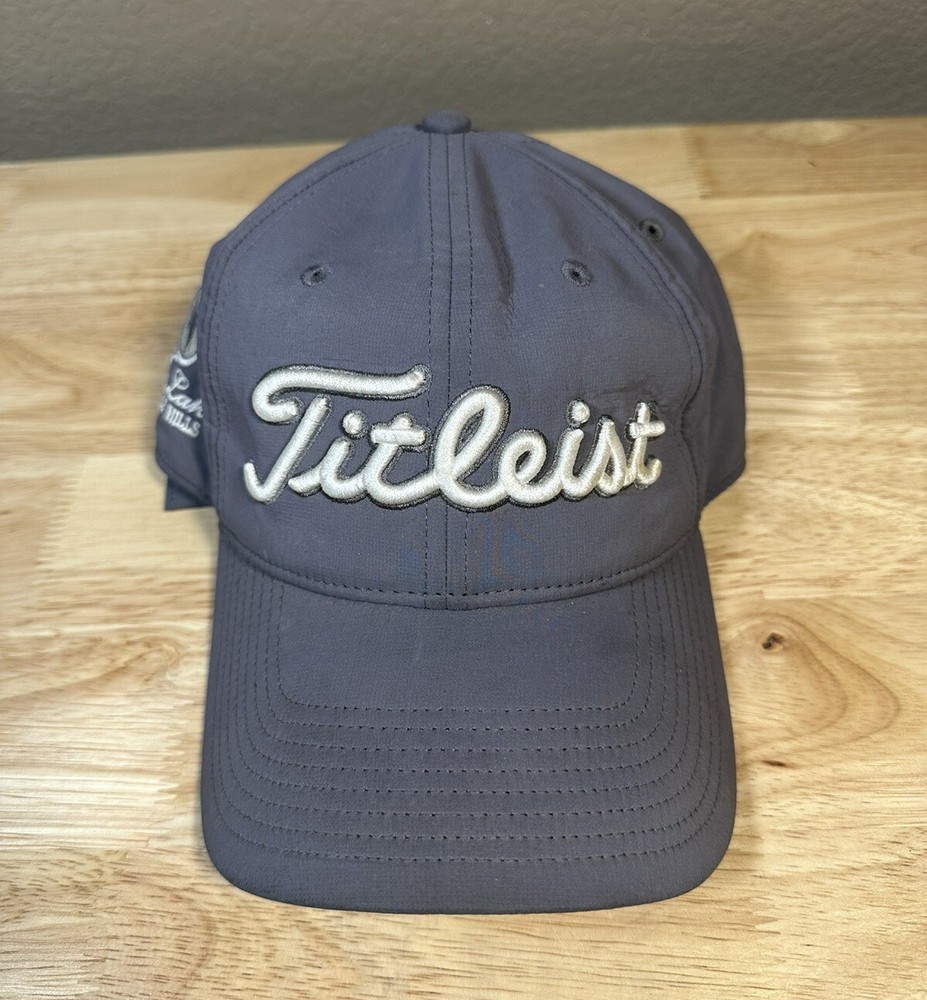 Titleist Gray Golf Hat Adjustable Strapback Embroidered White Golfer