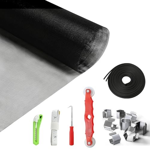 Window Screen Repair Kit 48"x118" - Includes Full Tools Set Replacement Window