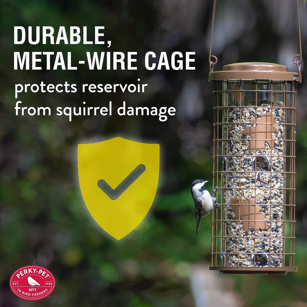 Perky-Pet Squirrel Stumper Wild Bird Feeder - Keep Squirrels No Size, Copper