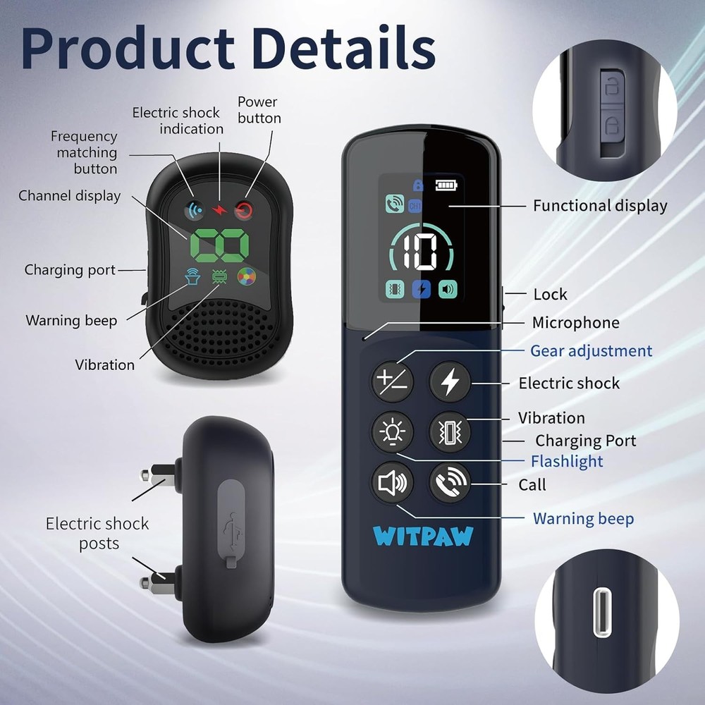 Dog Shock Collar 4900FT Dog Training Collar with Remote/Call Function/Light I...