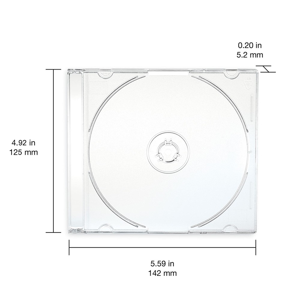 Slim Cases for CD DVD and Blu-Ray Assorted Colors 50/Pack 71128