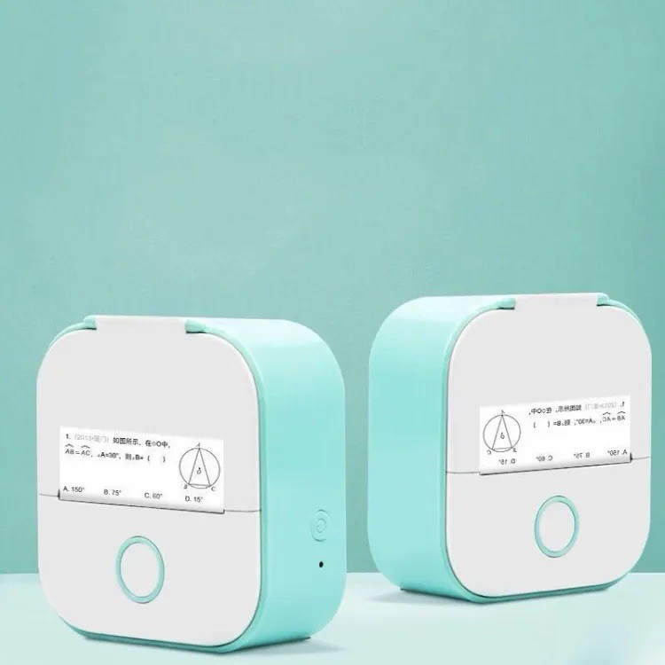 Phomemo T02 Bluetooth Thermal Label Printer Black & White Mint Green/White