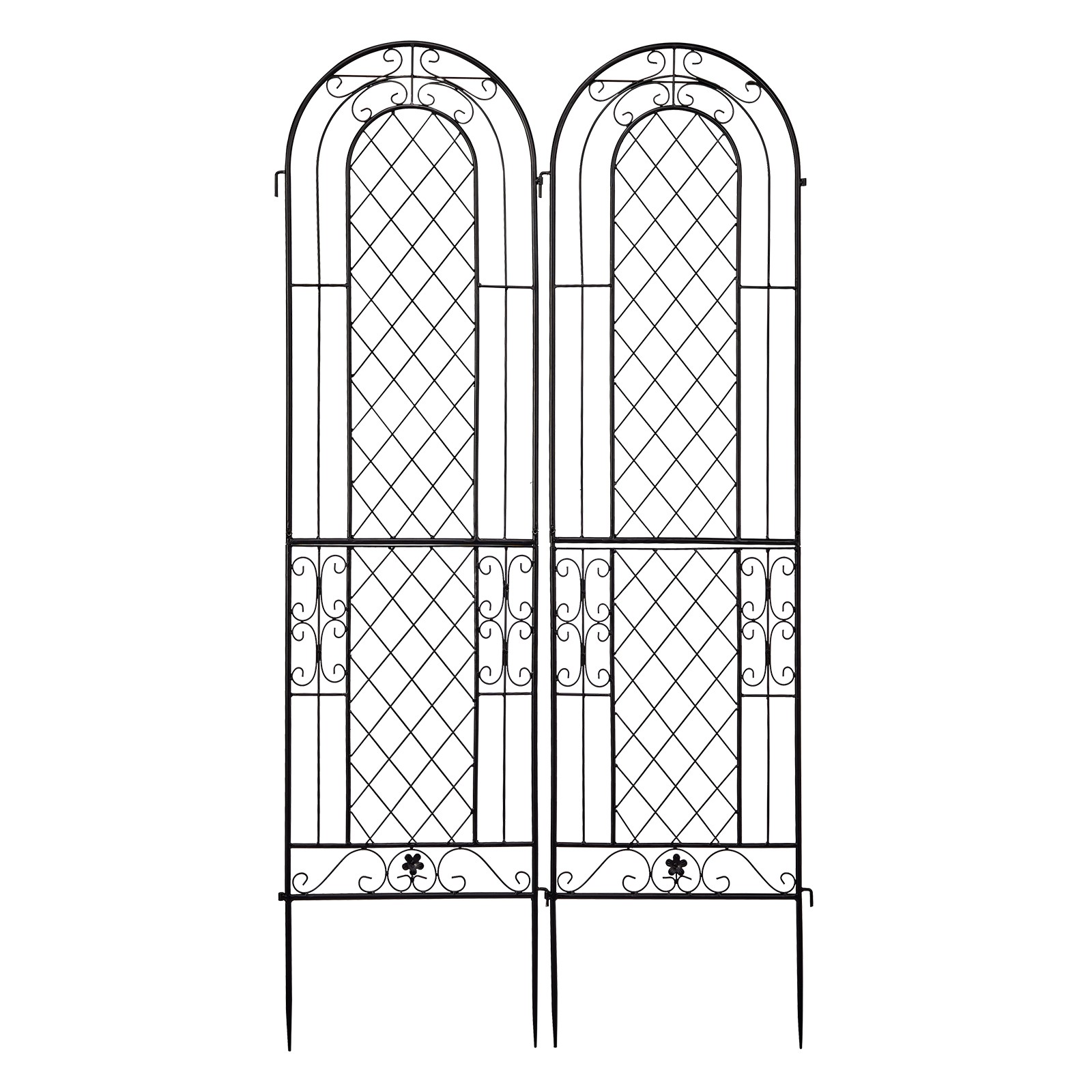 2 Pack 61" x 16" Garden Trellis for Climbing Plants, Outdoor Metal Rustproof