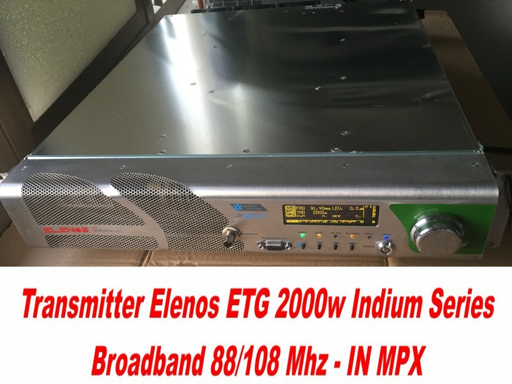 Broadcast Prof Elenos 2000w Indium Series FM Transmitter Wide Band 88 108