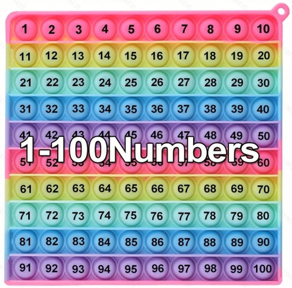Multiplication Table Hundred Board Math Game P0PP Toy 100 Bubbles, Exercise Chil