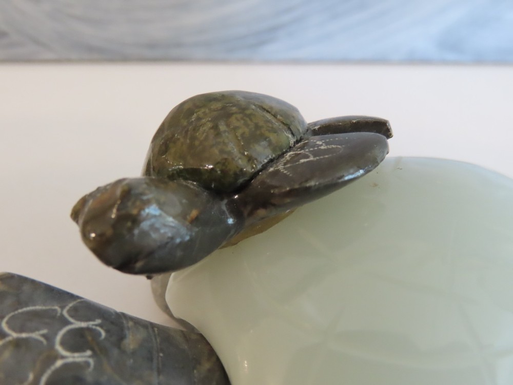 Marble Stone Carved Turtle & Baby.