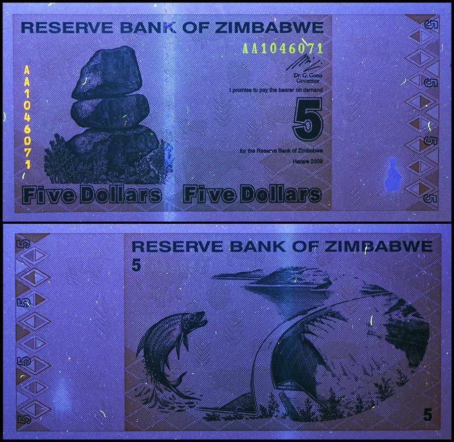 Zimbabwe 5 Dollars, 2009, P-93, UNC