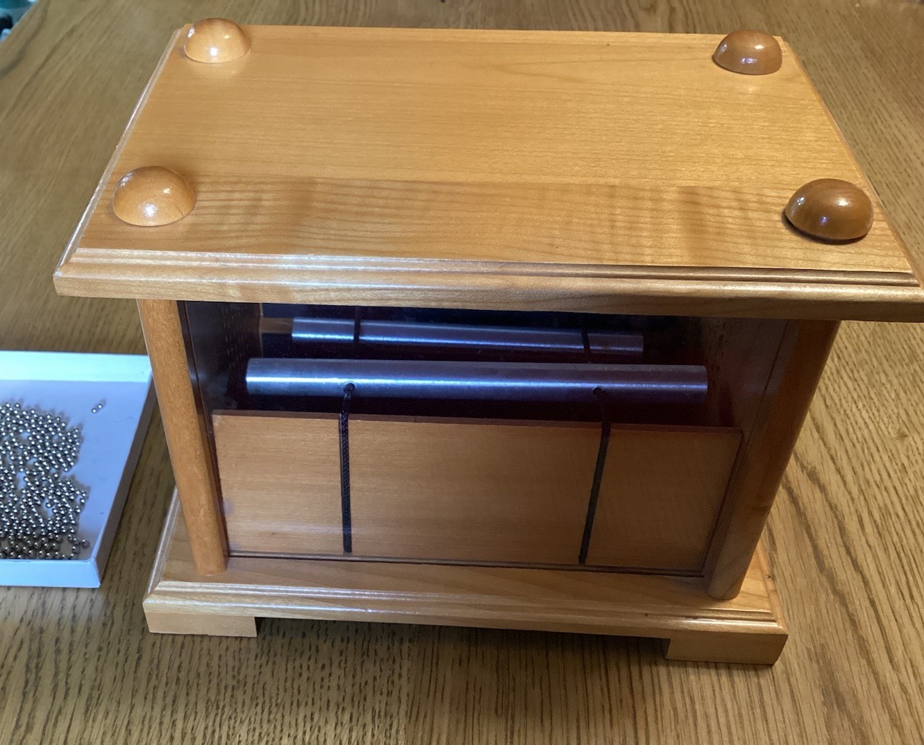 Chimes, Falling Rain Nature Wooden Box Zen Sound Metal Beads,Meditation EUC