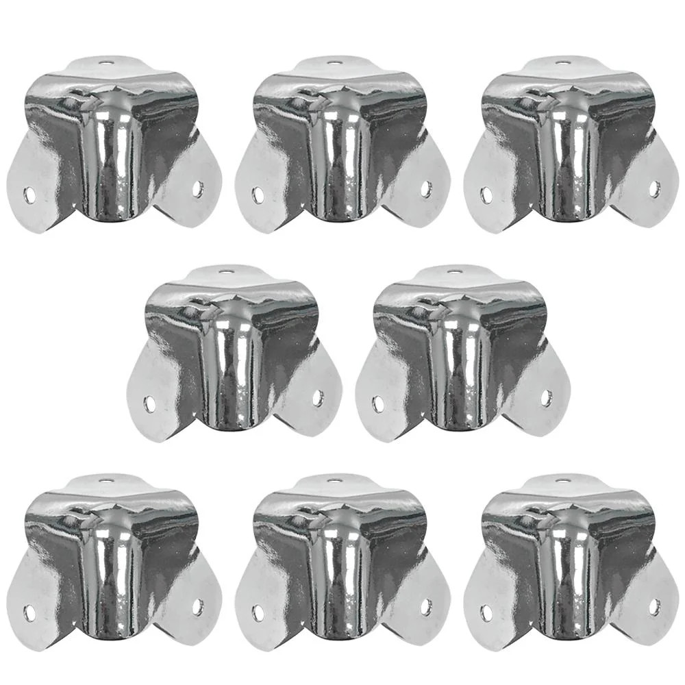8 Pack Nickel Corners Replacement for PA DJ Speaker Amp Cabinet Subwoofer