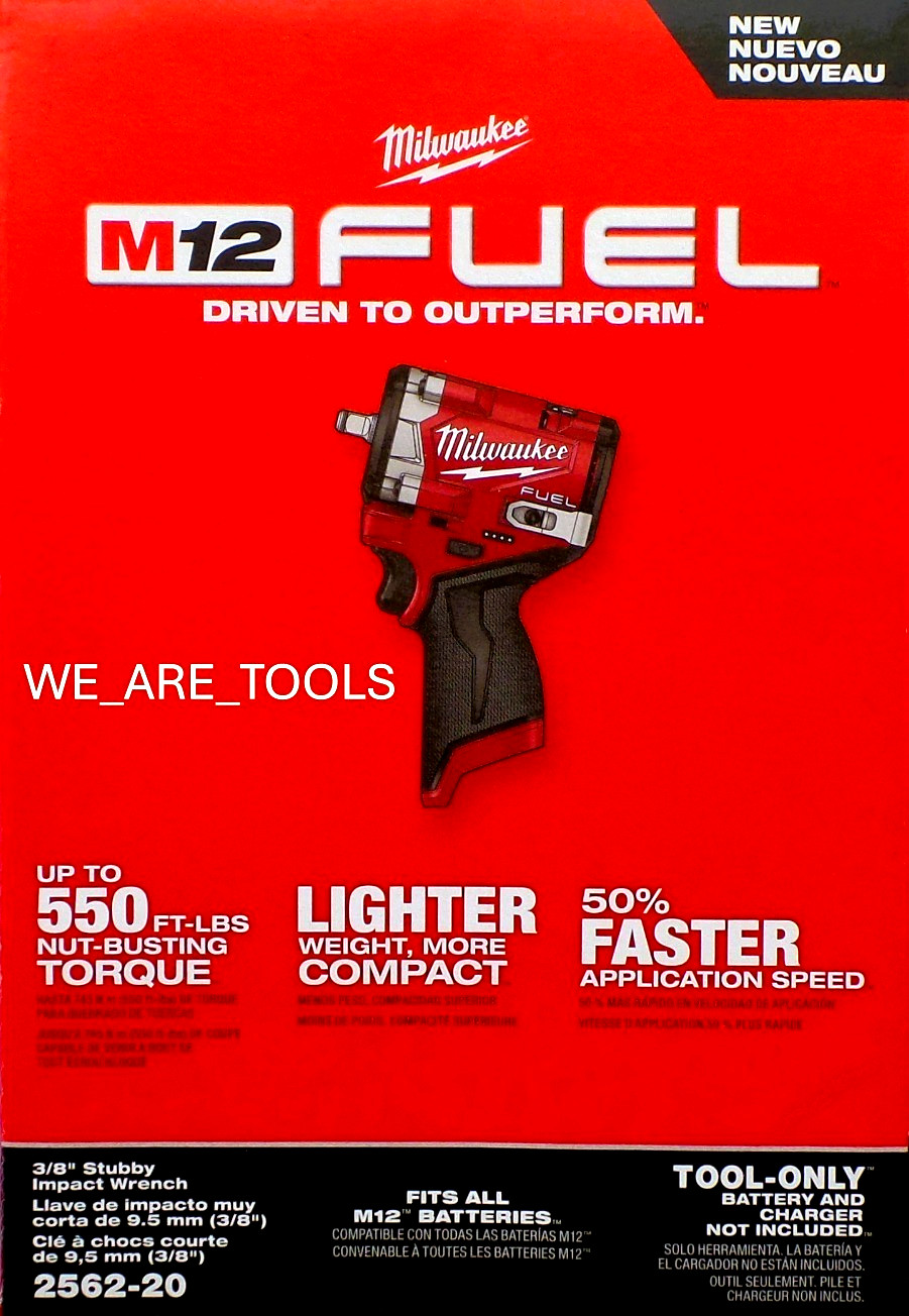 NEW Milwaukee 2562-20 M12 FUEL 3/8" Stubby Impact Wrench w/ Friction Ring