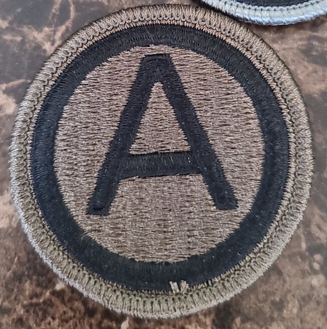 WW-2 US 3rd Army Patch- Iron On- Green