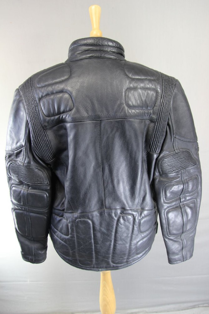 DYNAMIC LEATHERS CLASSIC BLACK BIKER JACKET 40 INCH CHEST