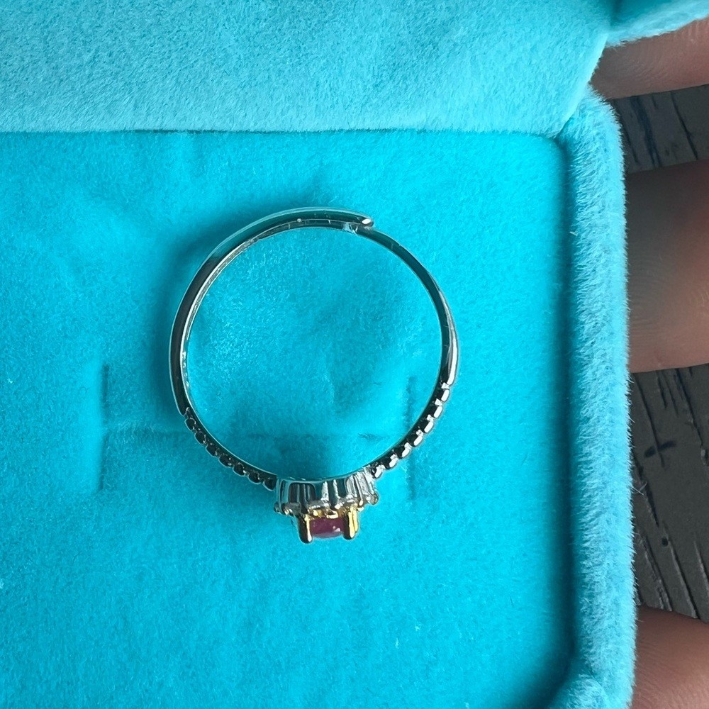 S925 adjustable ruby ring