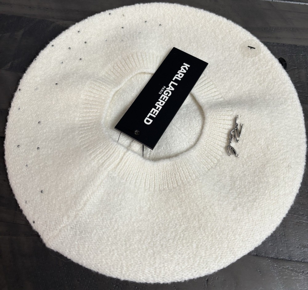 Karl Lagerfeld Wool Star Beret