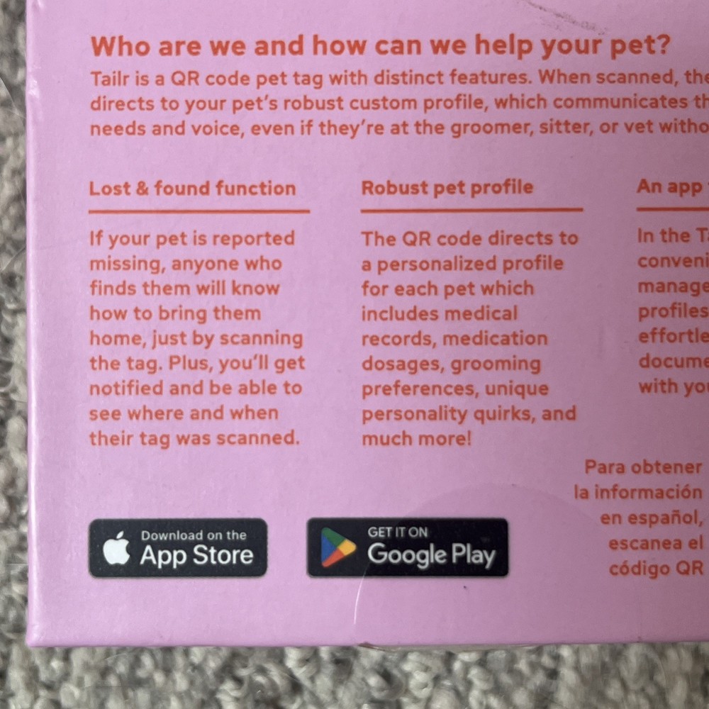 TAILR Classic Pet Tags Lost And Found With QR Code Size Small