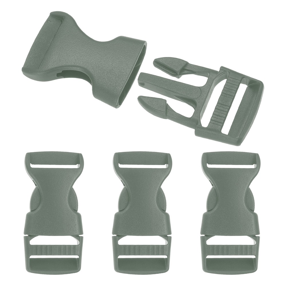 4 Pack Quick Side Release Buckle, 0.8" Plastic Buckle Clip, deep Green