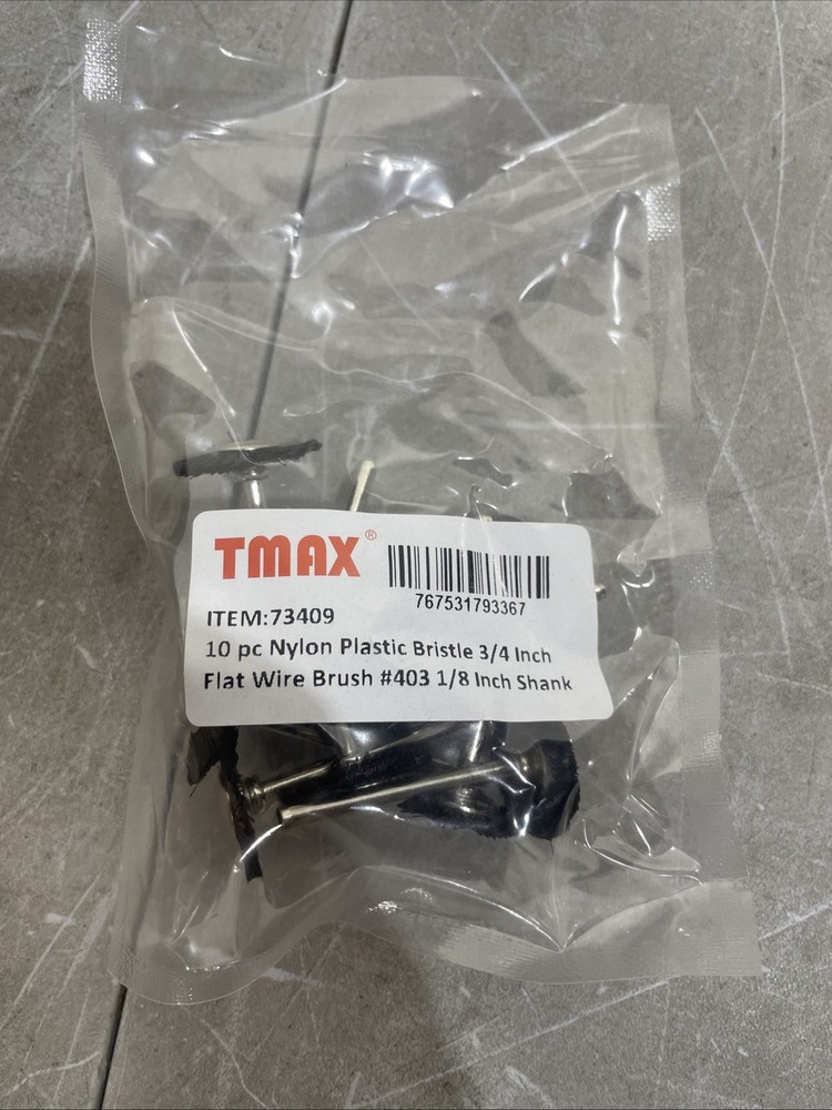 TMAX 10 pc Nylon Plastic Bristle 3/4" FLAT Wire Brush #403 Rotary Tools