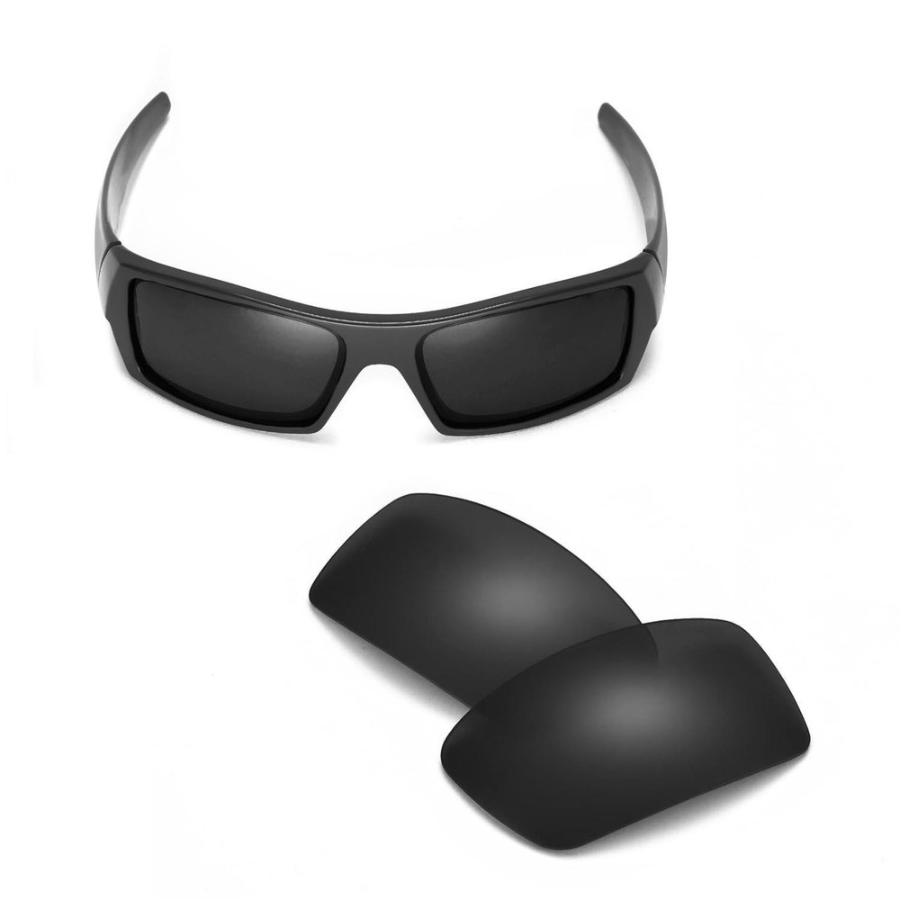 Walleva Mr.Shield Polarized Black Replacement Lenses for Oakley Flak Jacket XLJ