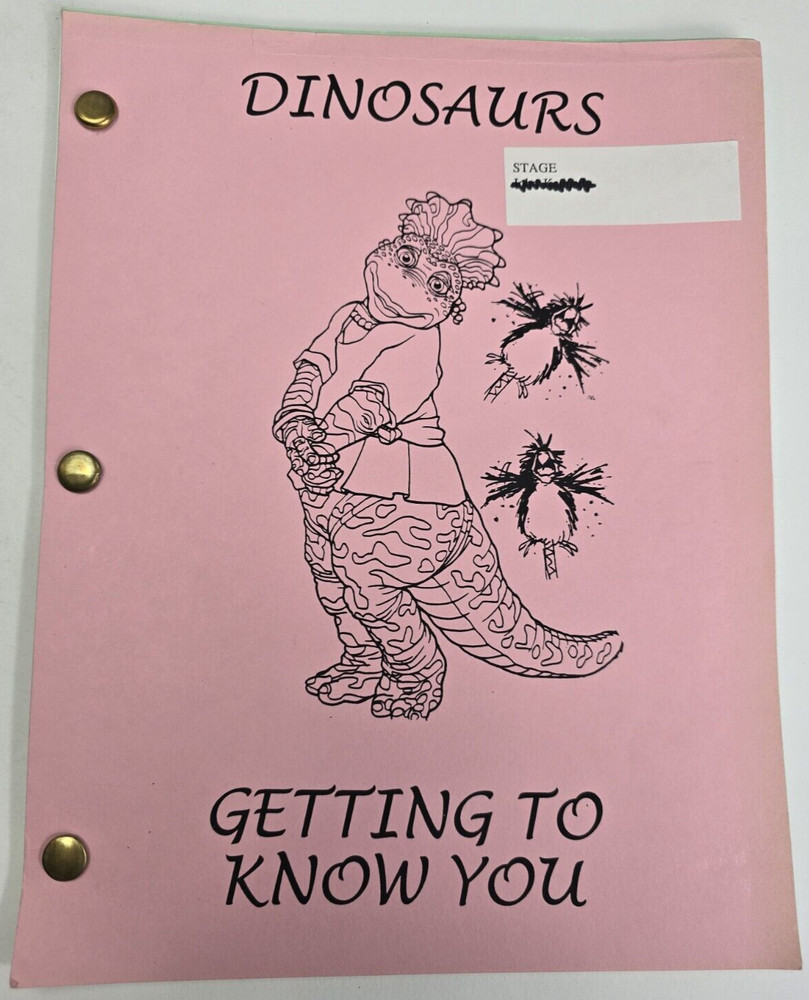 DINOSAURS / Brian LaPan 1992 TV Script, Tim Curry "Getting to Know You"