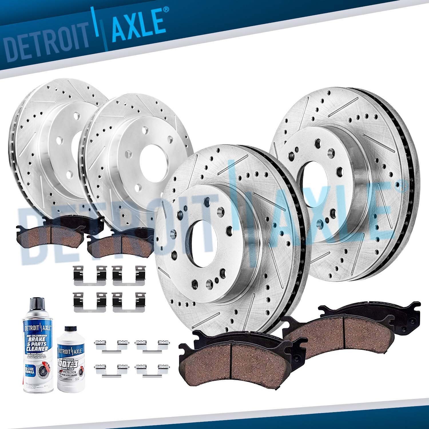 Front Rear Drilled Rotors Brake Pads for Chevrolet Avalanche Cadillac Escalade