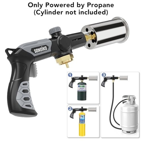 Powerful Adjustable Propane Torch for Cooking, Searing Steak, BBQ & Campfire Sta