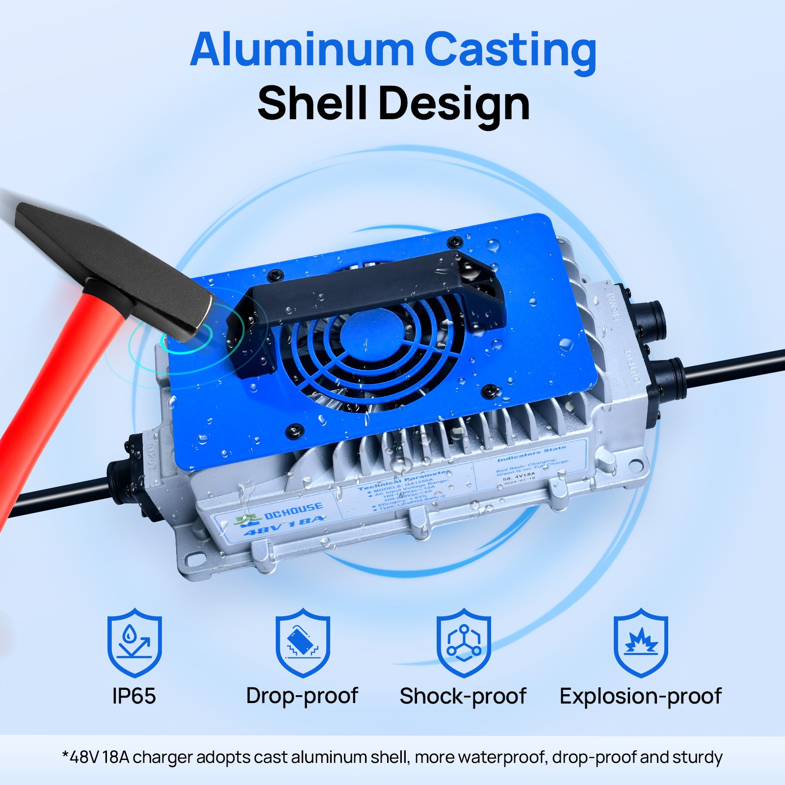48V 100AH Golf Cart Lithium LiFePO4 Battery with 18A Charger Club Car Bluetooth