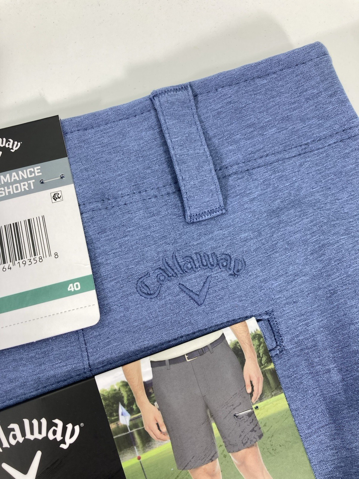 Callaway Performance Golf Shorts Men Size 40X10 Blue Flat Front Stretch NWT