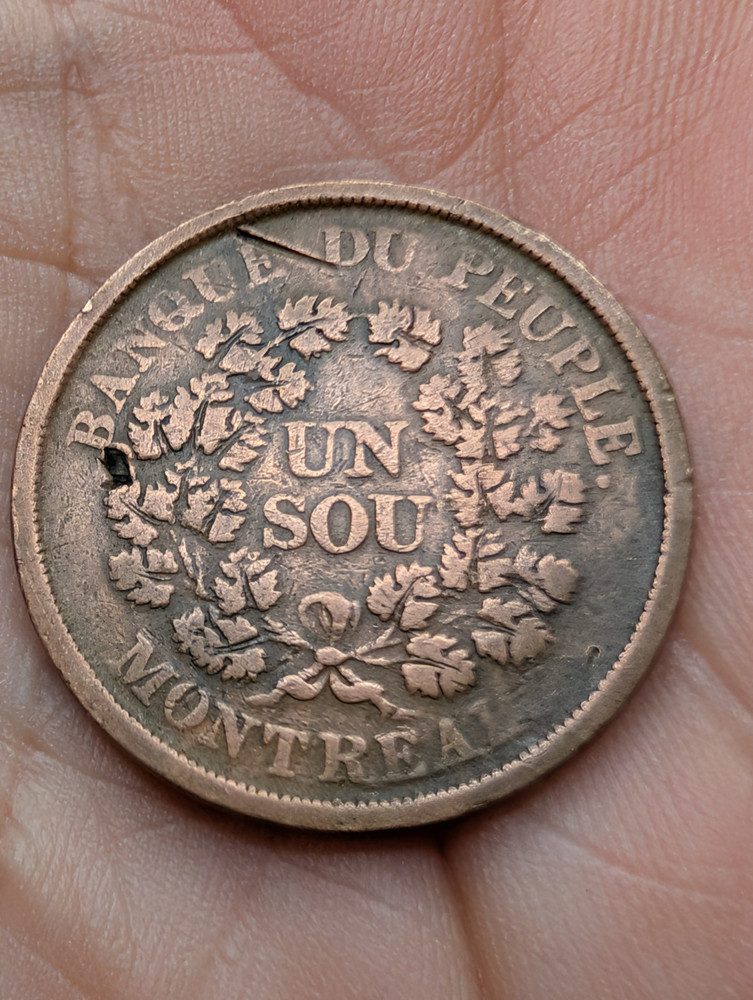 LC-5A3 Bas Lower Canada Belleville Issue Un Sou Token